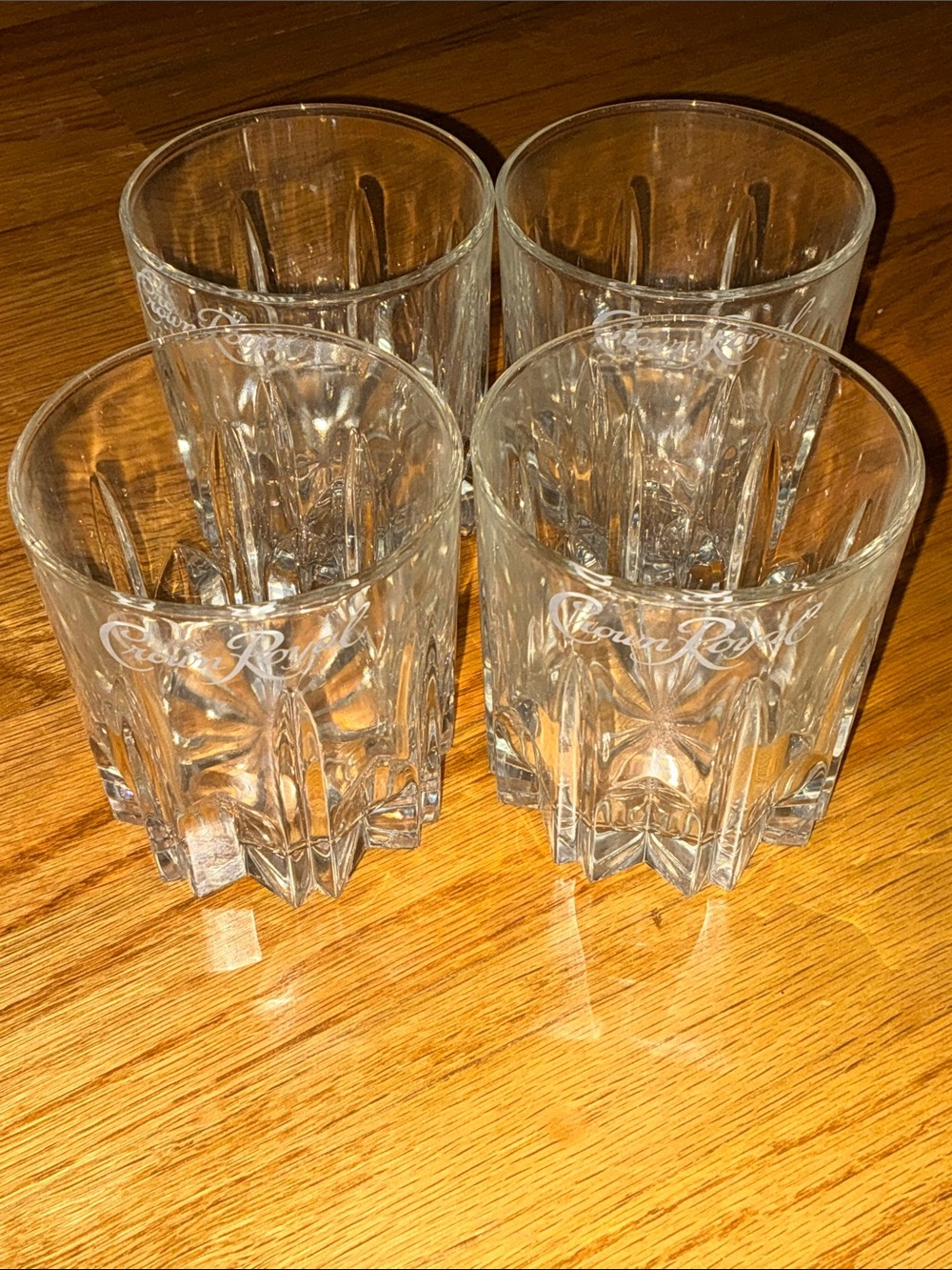 Crown Royal Crystal Glass 10 Oz Bar Cocktail Rock Set of 4